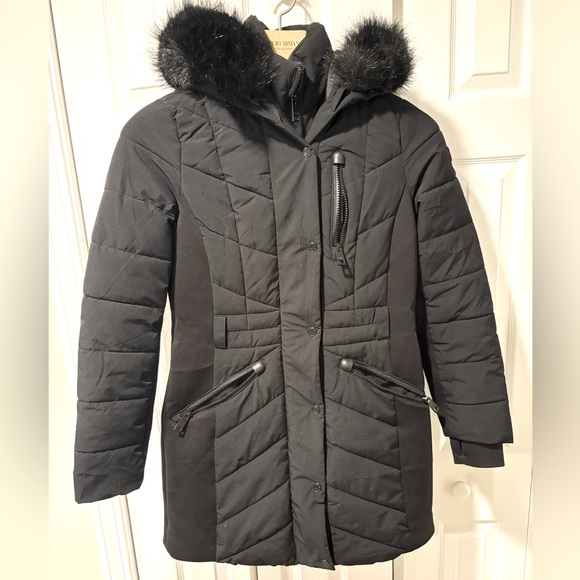 Michael Kors Faux Fur Trim Quilted Puffer Coat - Picture 1 of 12